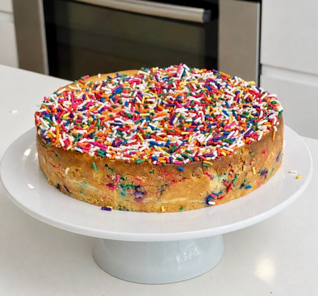 High-Protein Birthday Cake Cheesecake