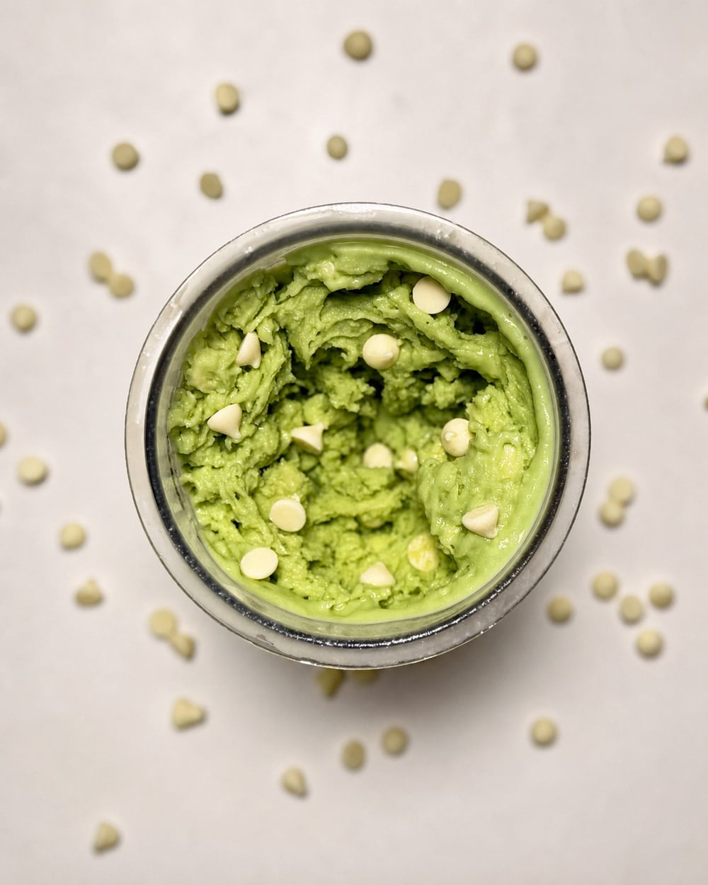Matcha Ninja Creami protein dessert in a pint