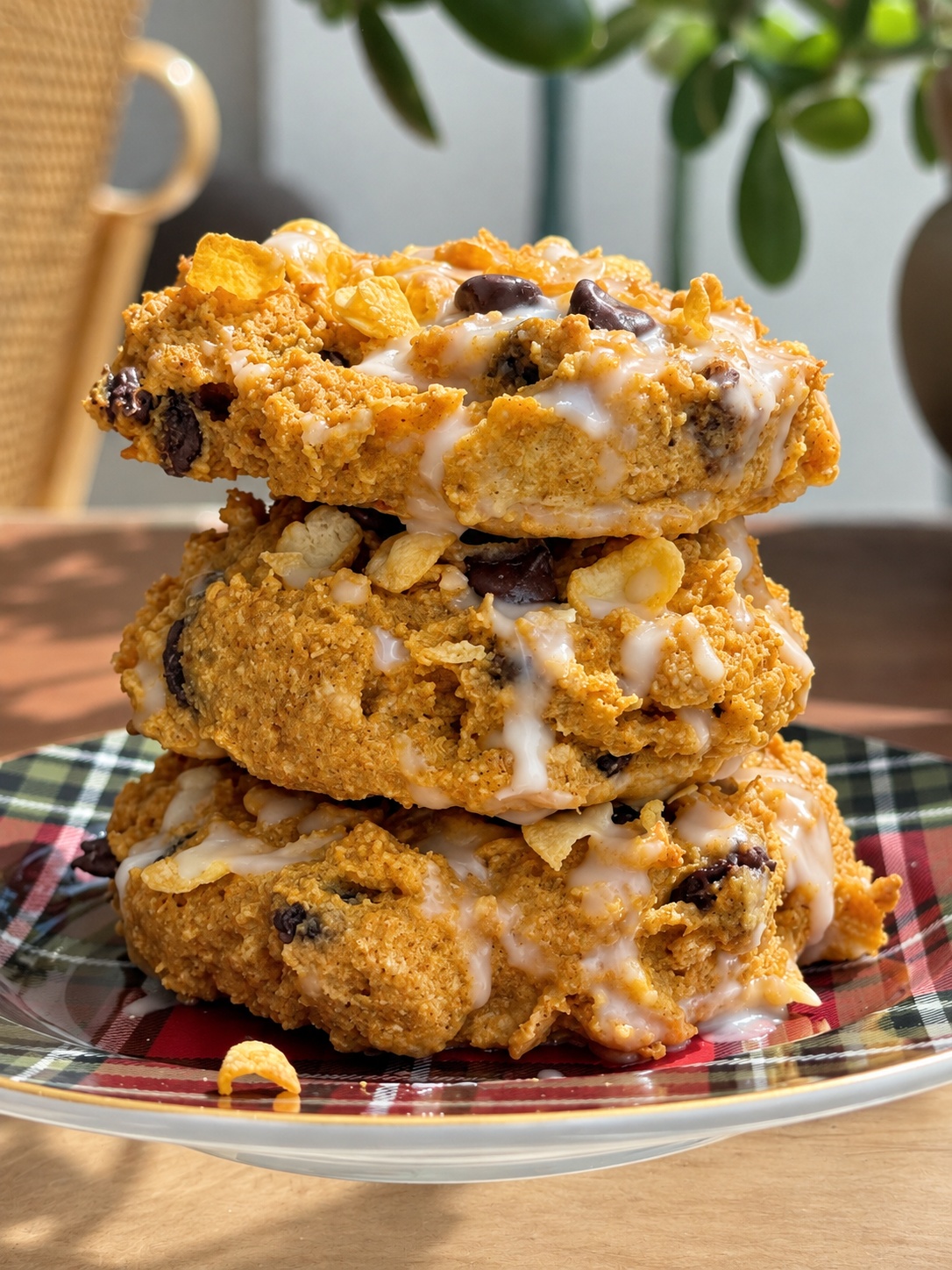 Pumpkin Corn Flake Protein Breakfast Cookies