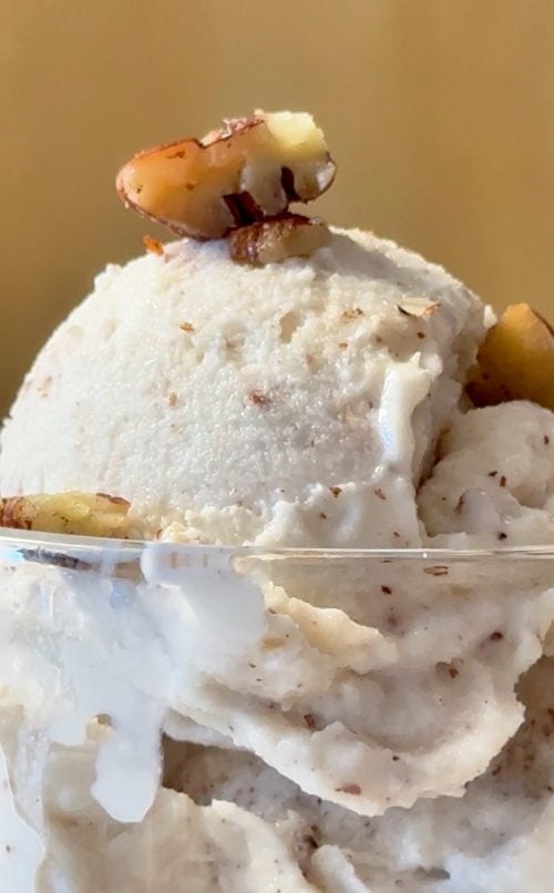 butter pecan high protein ninja creami extreme close up