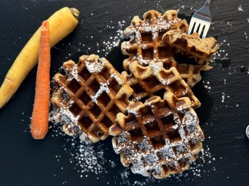Carrot Cake Protein Waffles Syrup