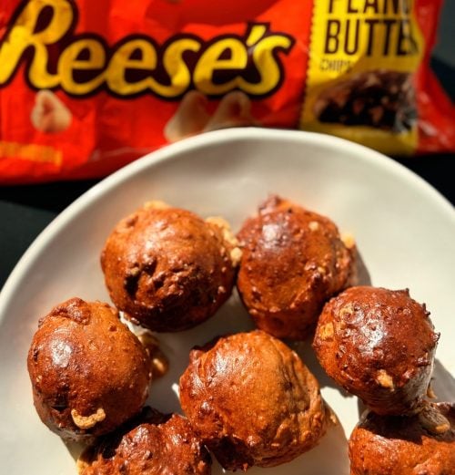 Chocolate Peanut Butter Protein Balls on plate