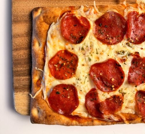corner slice high protein pepperoni pizza