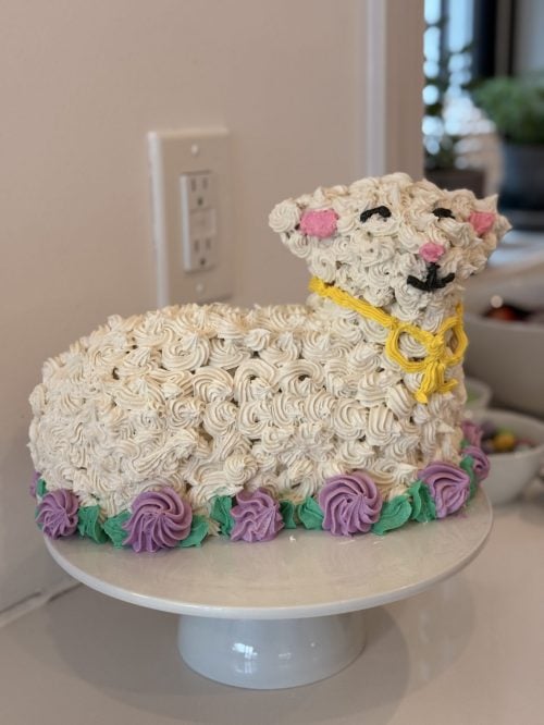 easter lamb cake decorated