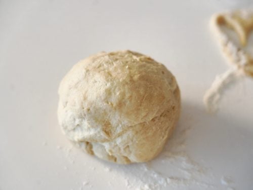 high protein greek yogurt dough close up