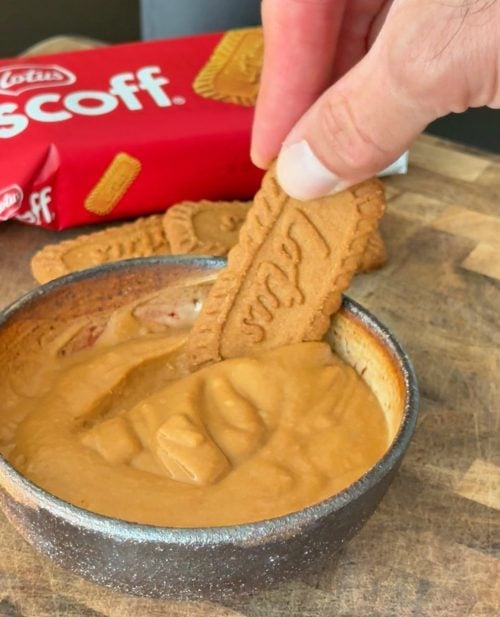 High Protein Healthy Cookie Butter on Cookie