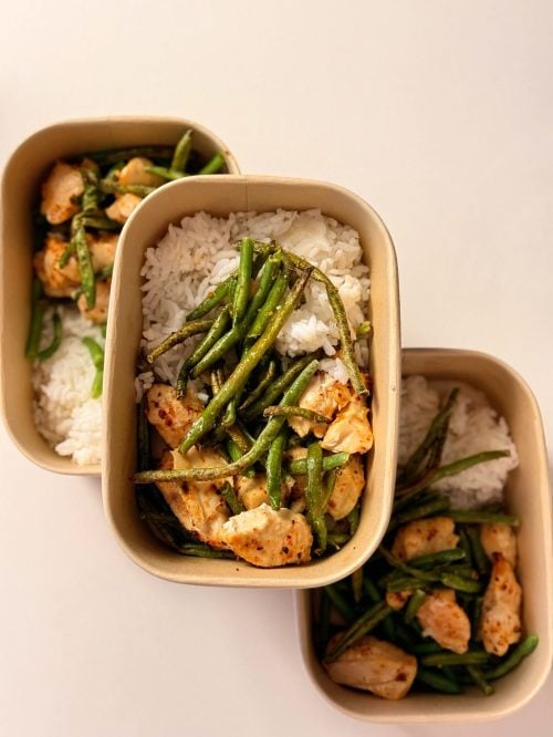 Meal prep containers stacked