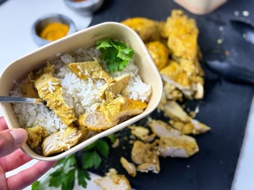 meal prepping chicken shawarma meal prep