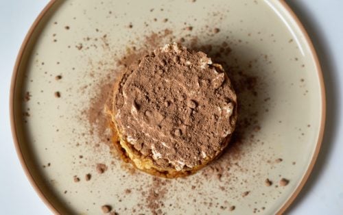 rice cake tiramisu overhead